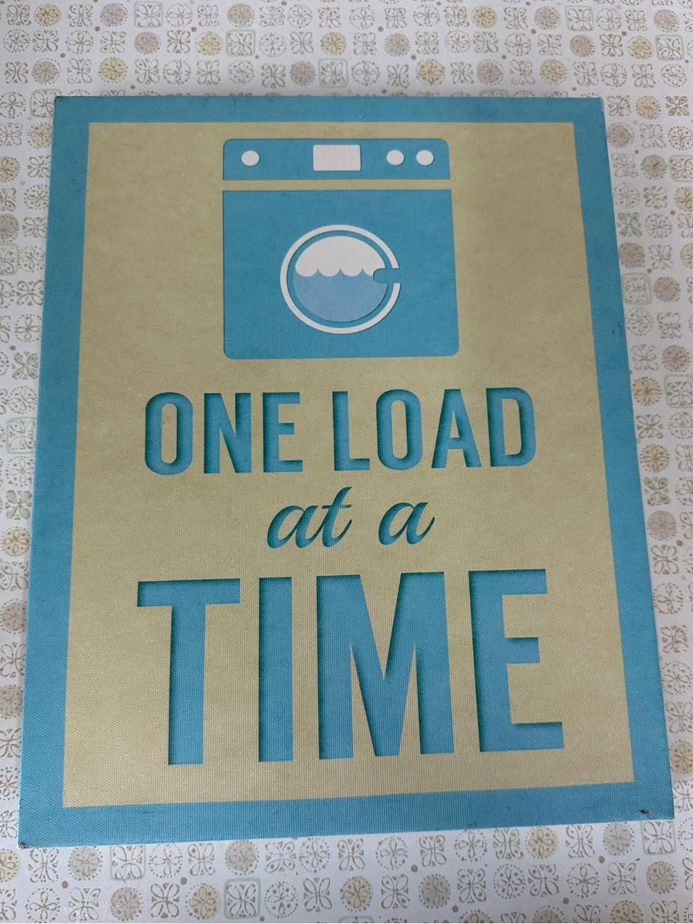 One Load at a Time Blue Laundry Wall Art Canvas